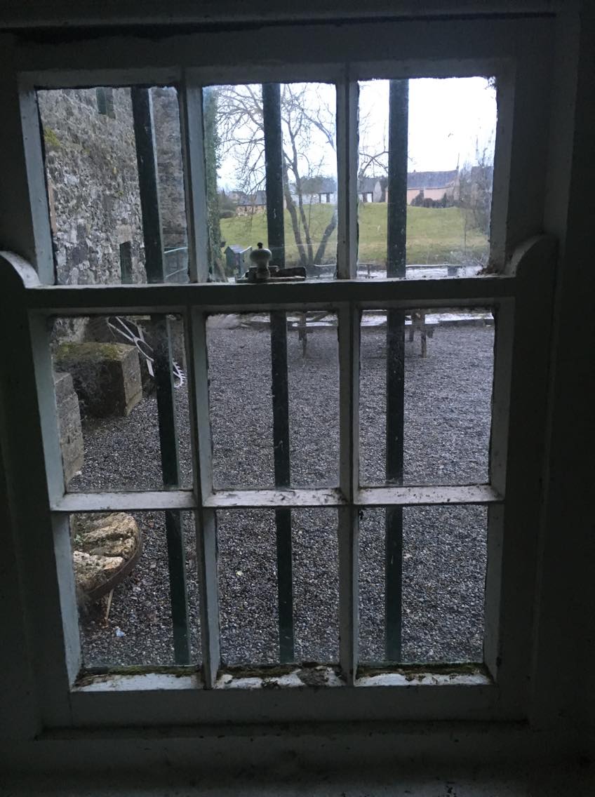 View out of window of Mullins Mill, Kells, Kilkenny.